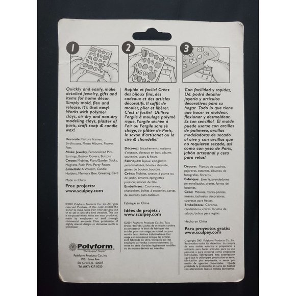 NIB Sculpey Flexible Push Mold Teddy Bear Themed - Picture 2 of 5